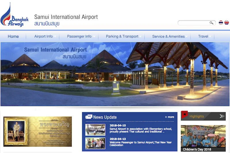 ลูกค้า รับทำเว็บไซต์ รับทำ Adwords : สนามบินสมุย - บริษัท การบินกรุงเทพ จำกัด (มหาชน)