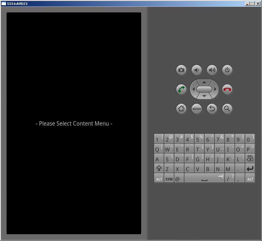 หน้าจอแสดงผลของ ตัวอย่างการสร้าง Context Menu ใน Activity