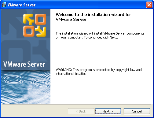 Welcome to the Installation Wizard for VMware Server