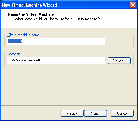 Name the Virtual Machine Name the Virtual Machine