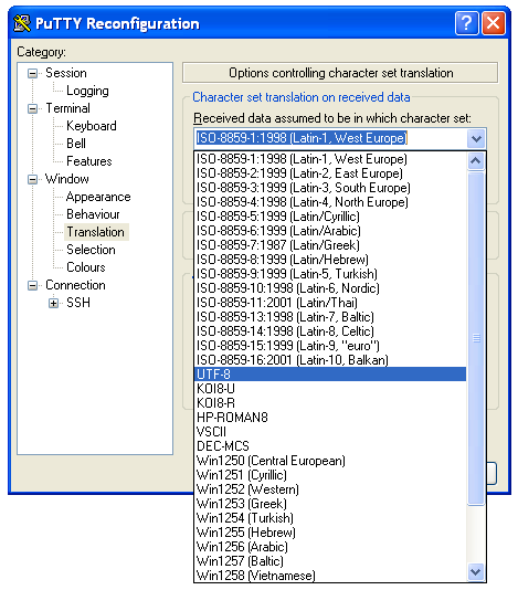 Change to UTF-8 Change to UTF-8