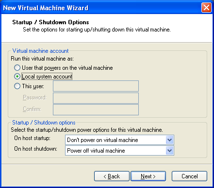 Startup Shutdown Options Startup Shutdown Options