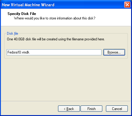 Specify Disk File Specify Disk File